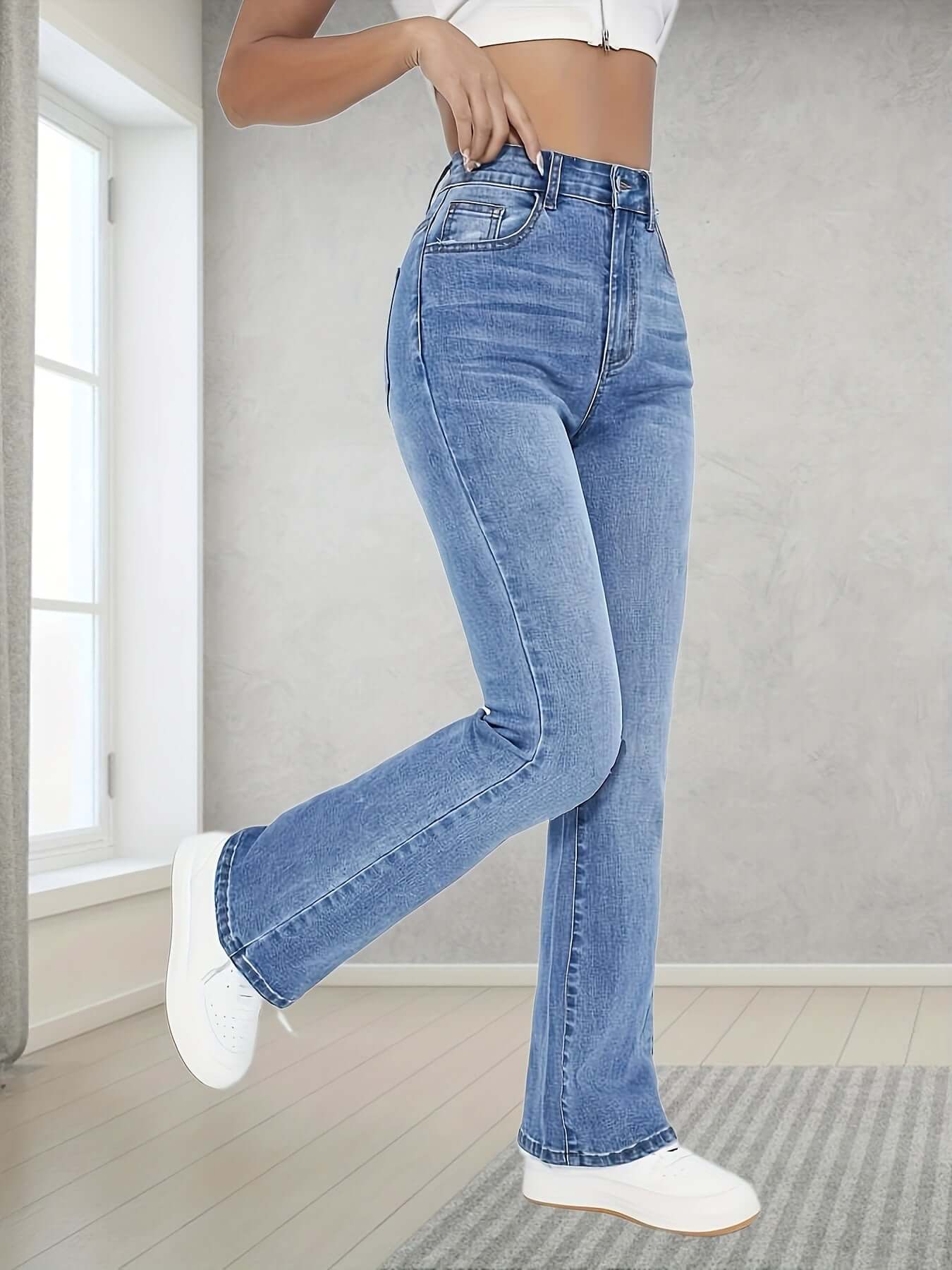 Light Blue Bootcut Jeans for Women's Casual Style