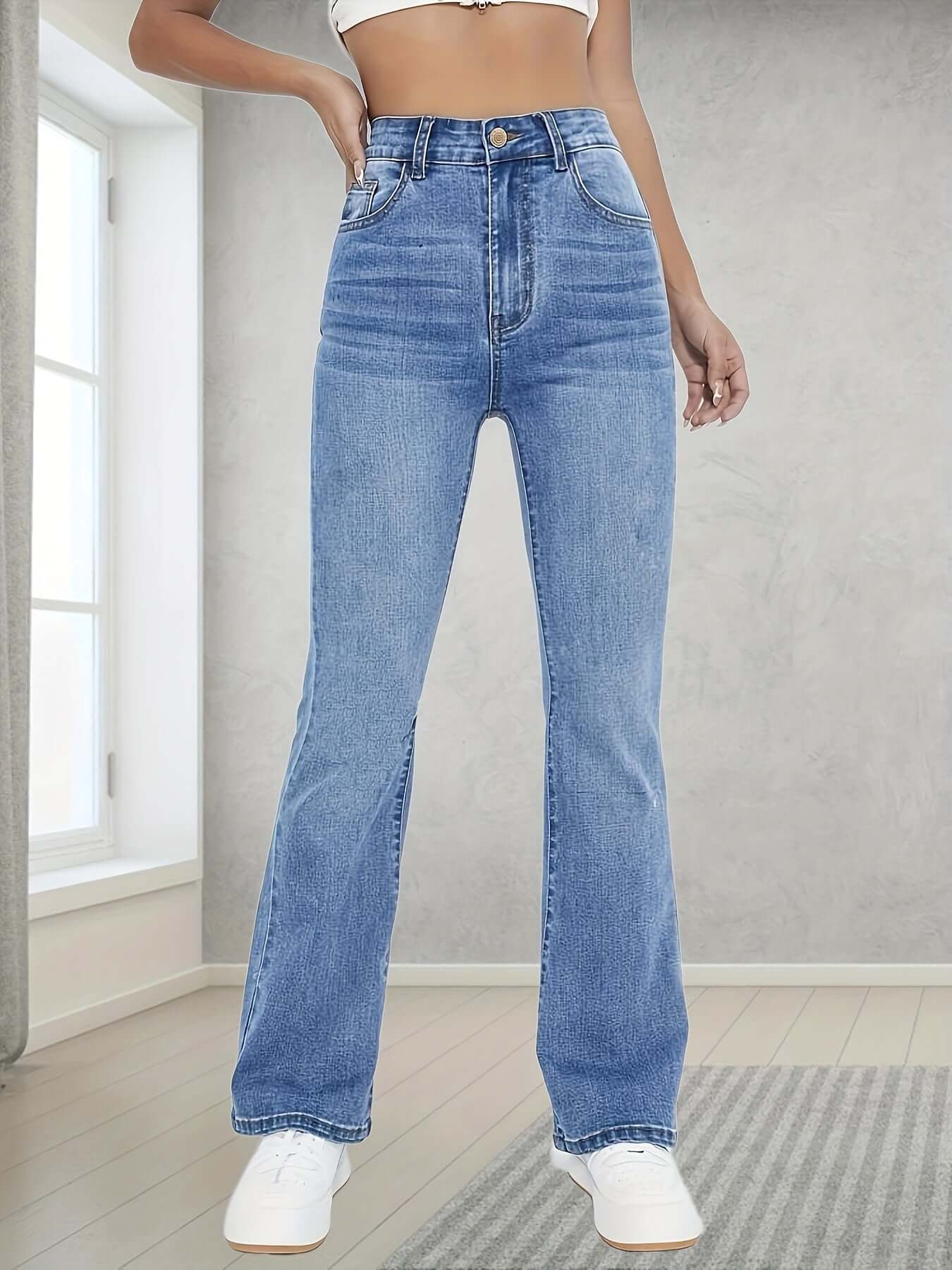 Light Blue Bootcut Jeans for Women's Casual Style