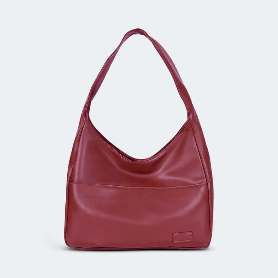 Vegan Leather Shoulder Bag with Spacious Design