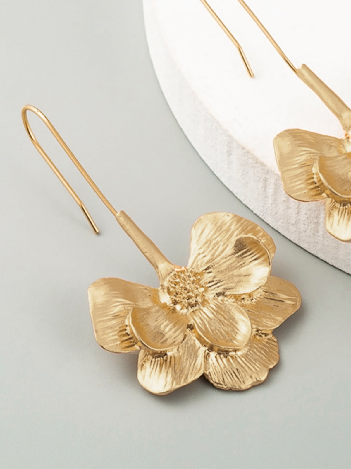 Blooming Flower Stud Hook Earrings for Everyday Wear