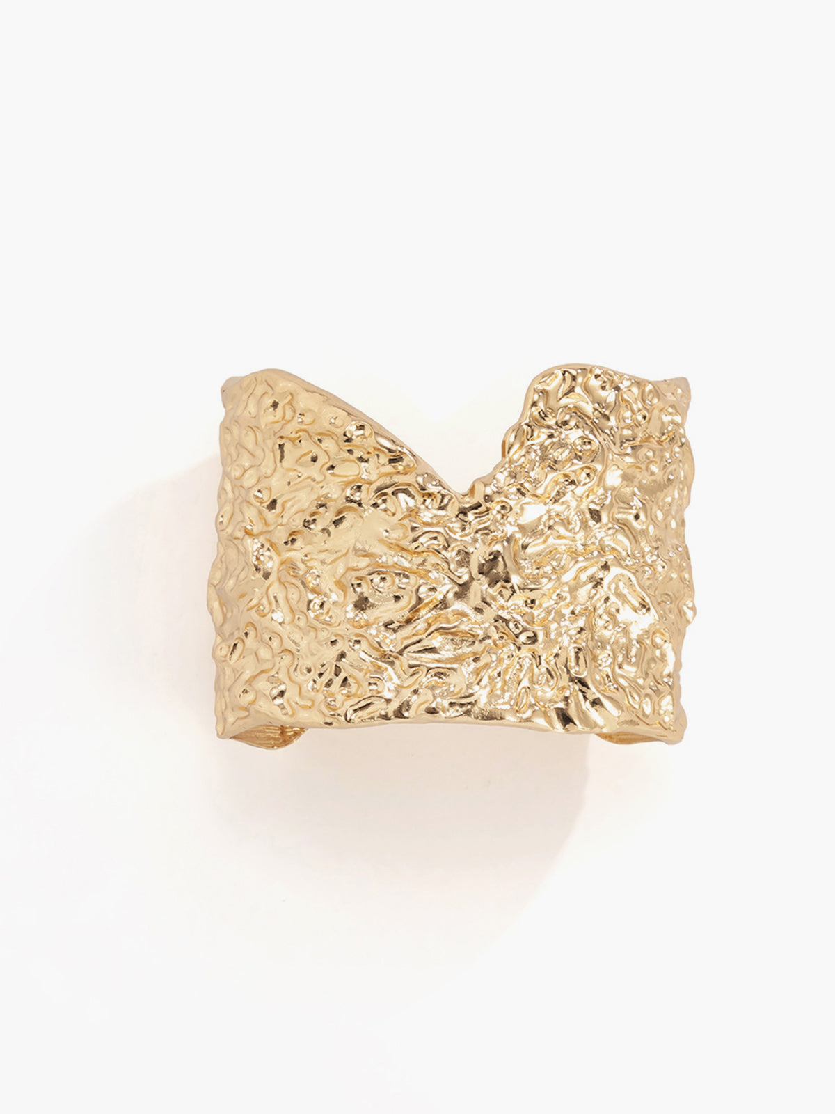 Irregular Gold Cuff Bracelet with Unique Design