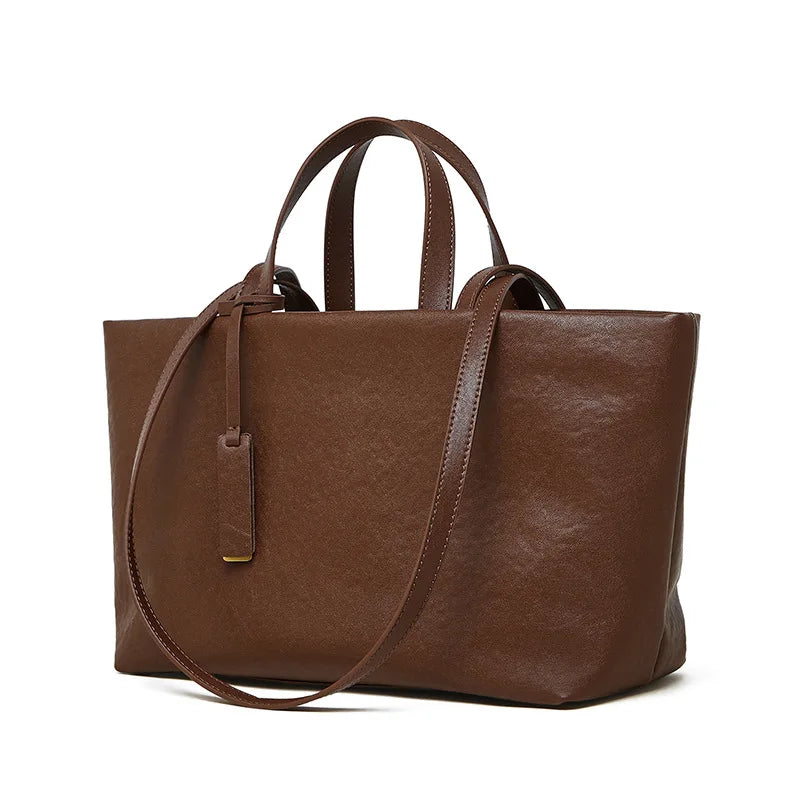 Genuine Leather Women's Vintage Shoulder Tote Handbag