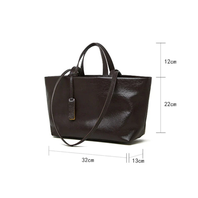 Genuine Leather Women's Vintage Shoulder Tote Handbag