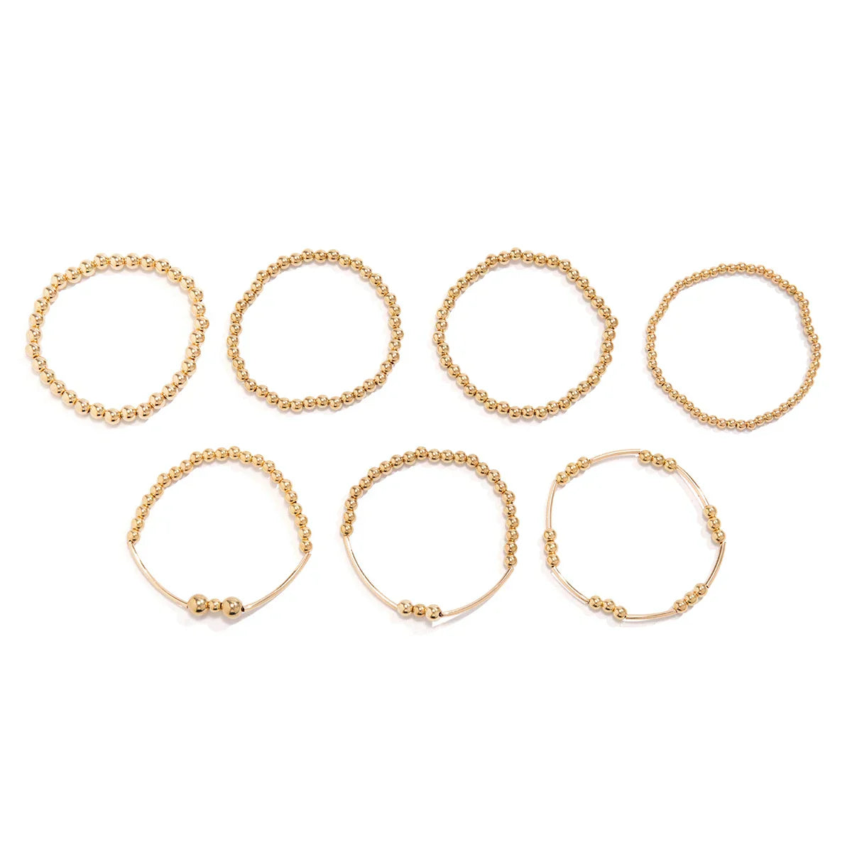 Gold Beaded Stretch Bracelet Set for Effortless Style