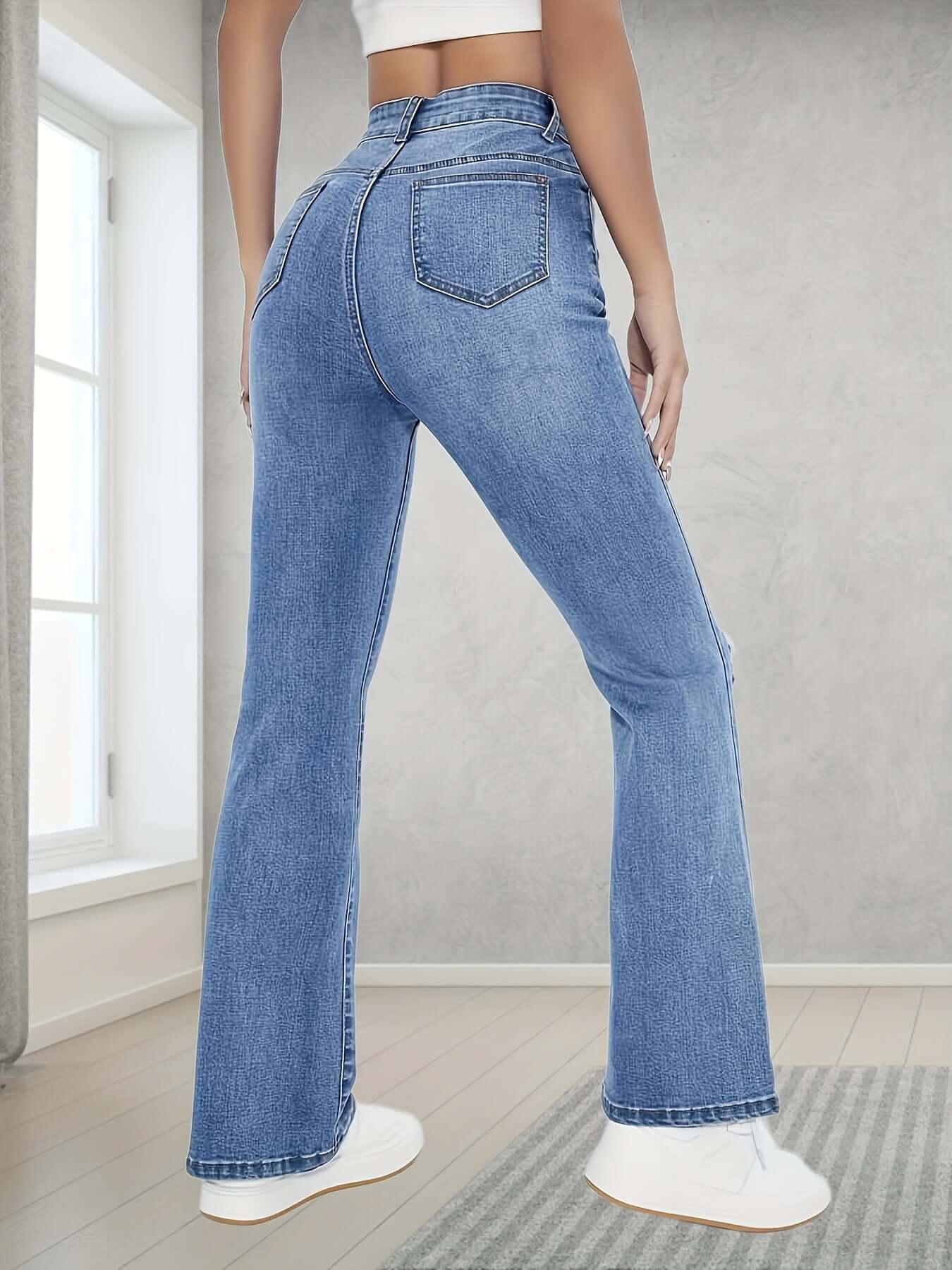 Light Blue Bootcut Jeans for Women's Casual Style