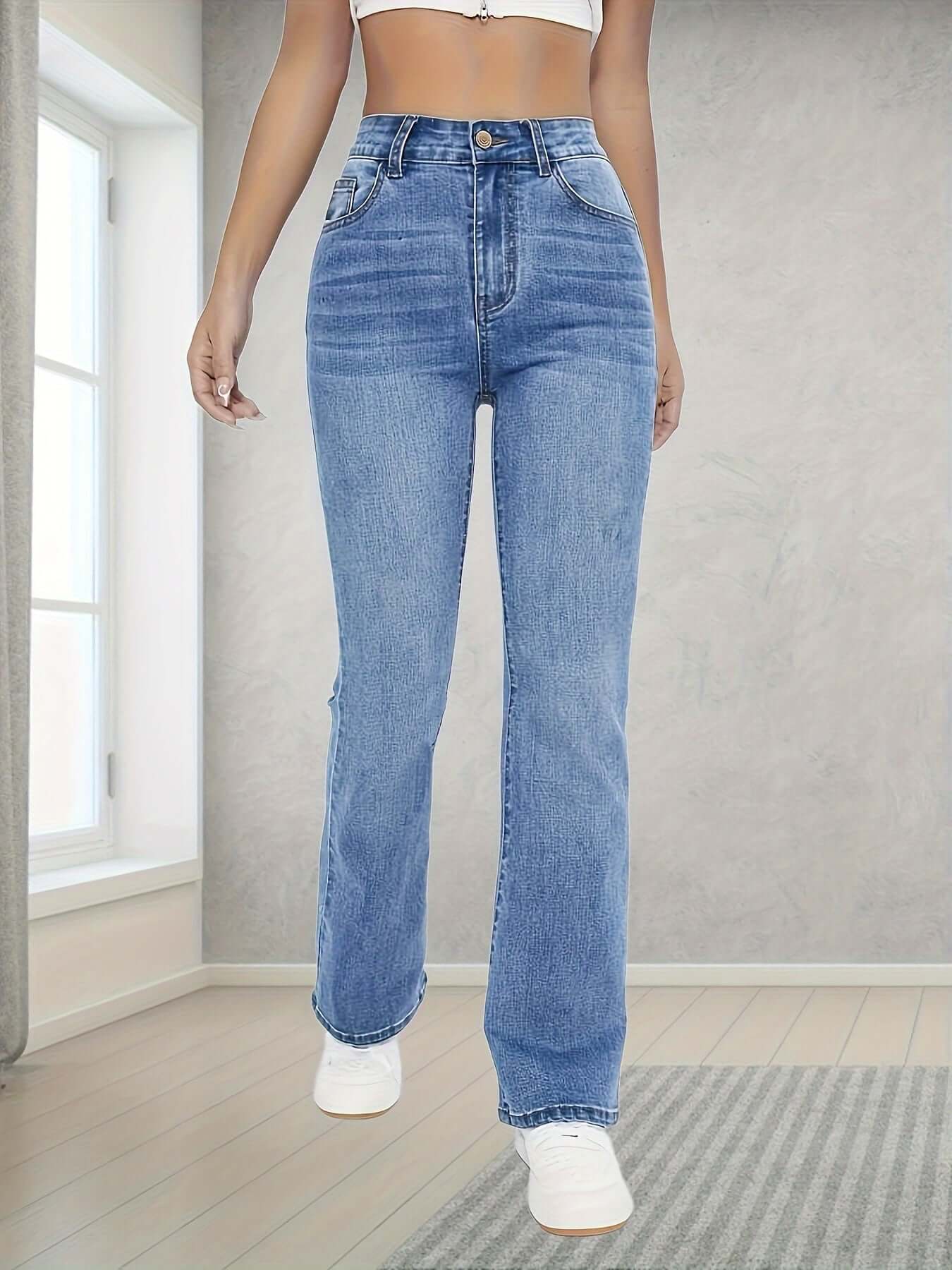 Light Blue Bootcut Jeans for Women's Casual Style