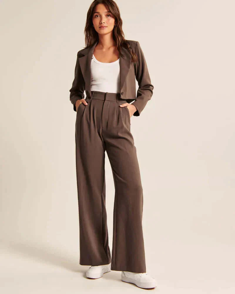 Fitted Flared Trousers for All-Day Comfort